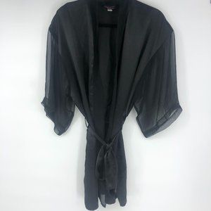 Frederick's of Hollywood Black Sheer Robe Medium